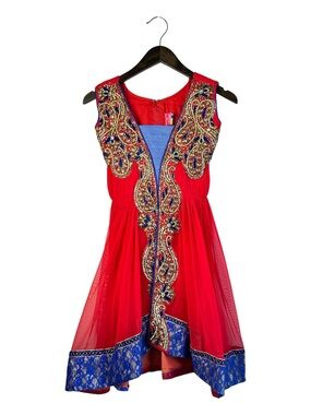 Actual Anarkali-Style Fusion Tunic Indian Ethnic Dress - Girls 28 age 7-8